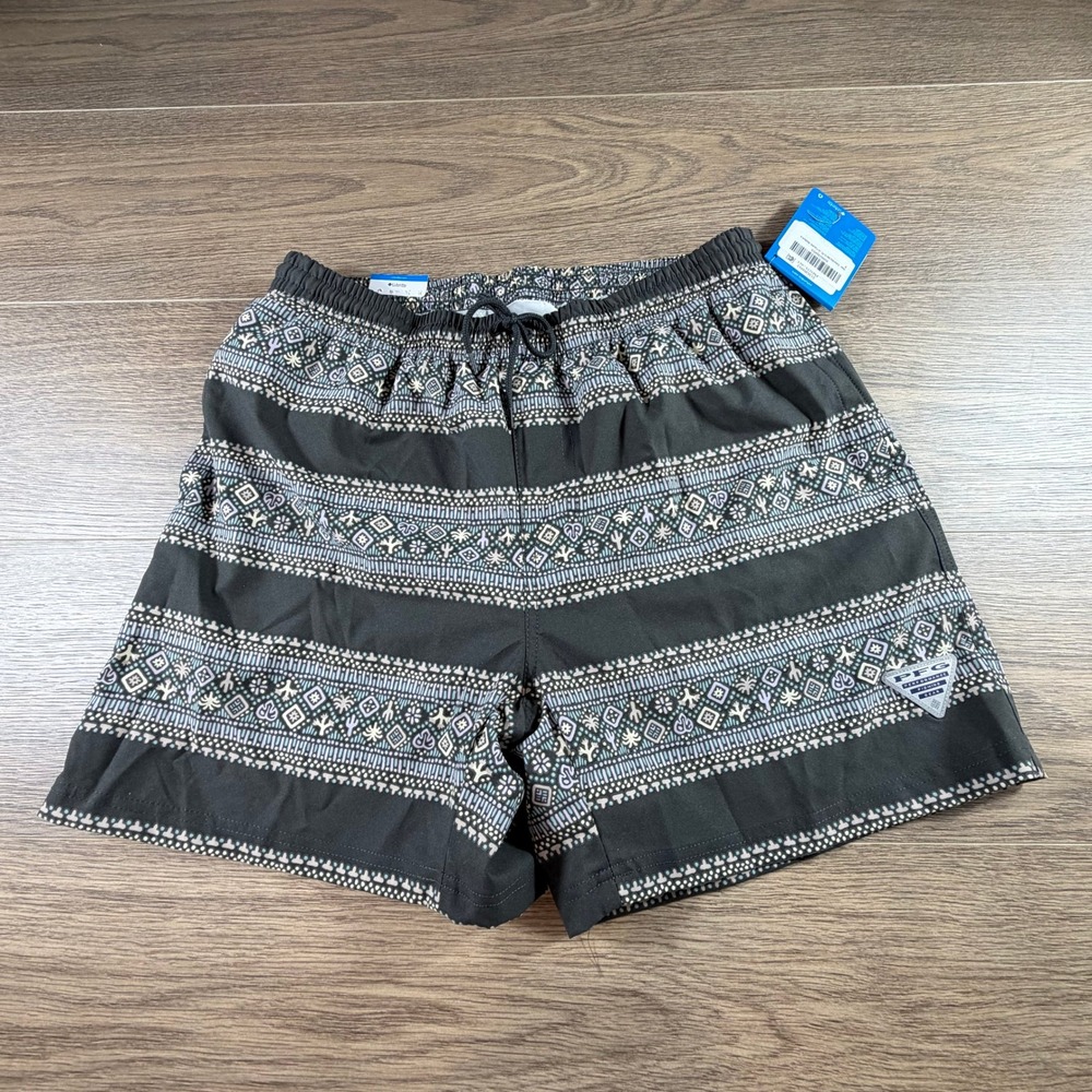 Columbia Men's PFG Rambler Swim Trunks Gray Size M Mesh Liner 6" Inseam NEW